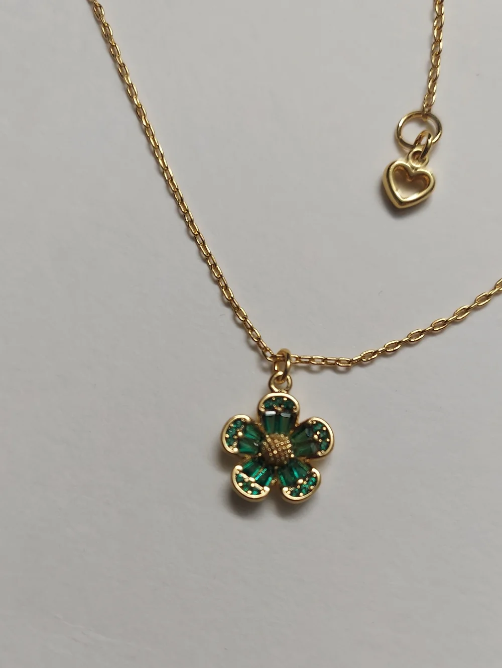Kate Spade Fleurette Cubic Zirconia Pendant Necklace Green NWT